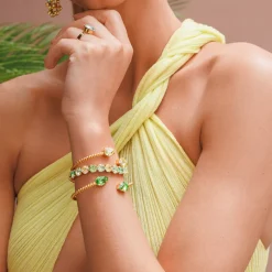 Caroline Svedbom Gia Stud Armband/ Lime Combo (Guld)>Caroline Svedbom Armband Online