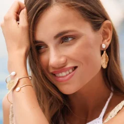 Caroline Svedbom Golden Leaf Armband/ Pearl (Rhodium)>Caroline Svedbom Armband New