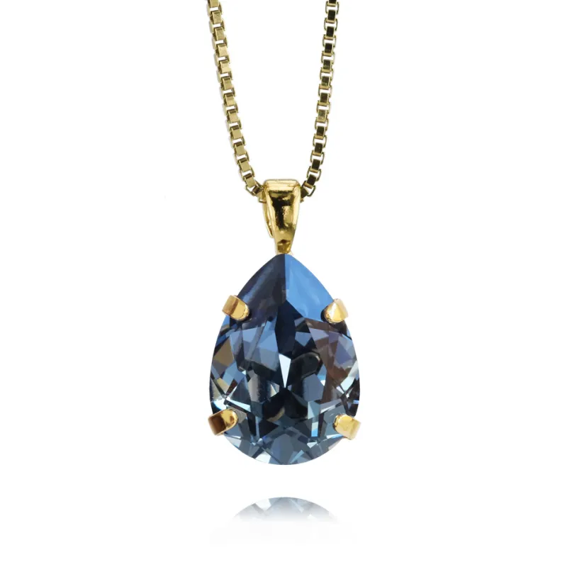 Halsband Mini Drop Denim Blue (Guld)>Caroline Svedbom Best