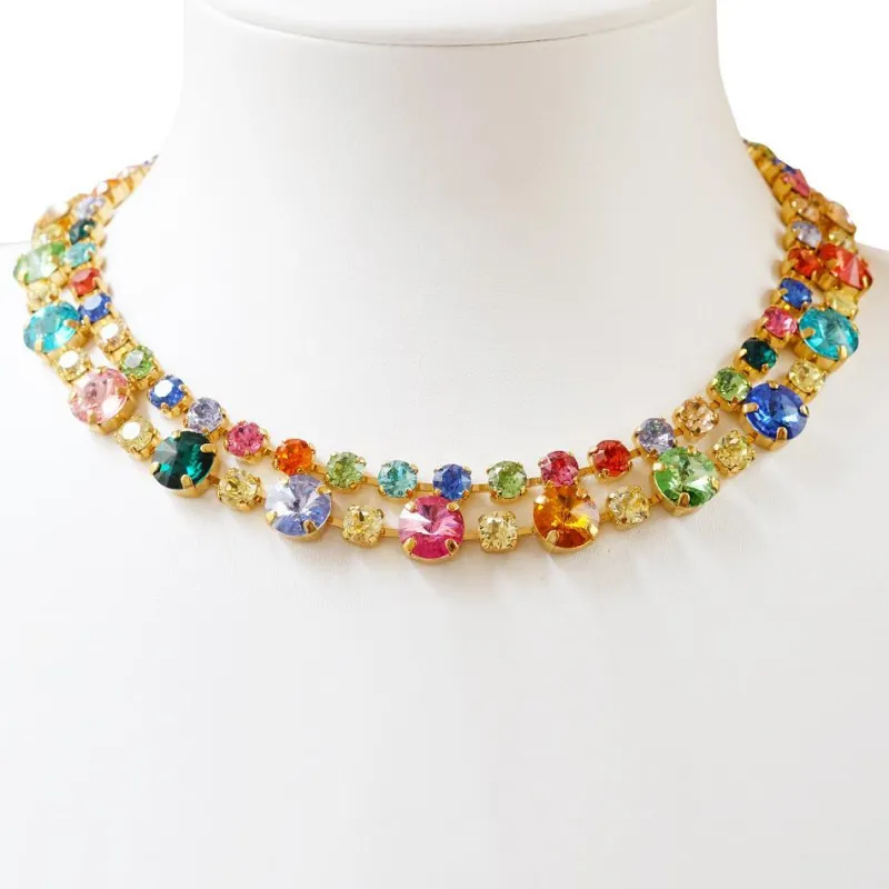 Halsband Pomona / Rainbow Combo- Guld>Caroline Svedbom Clearance