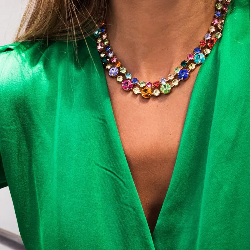 Halsband Pomona / Rainbow Combo- Guld>Caroline Svedbom Clearance