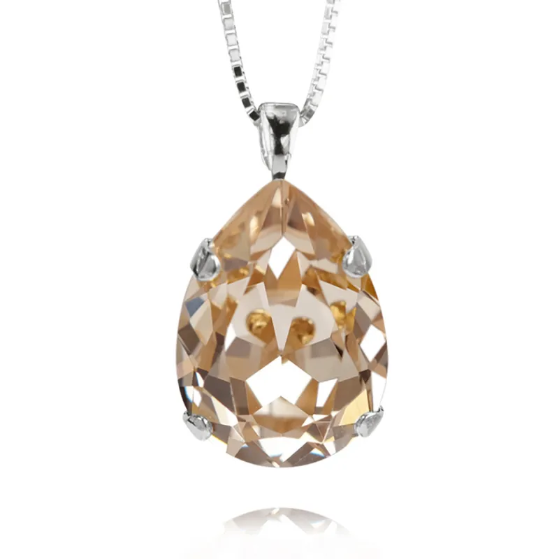 Halsband Classic Drop Silk (Rhodium)>Caroline Svedbom Discount