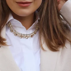 Halsband Pomona Guld / Crystal + Silk>Caroline Svedbom Discount