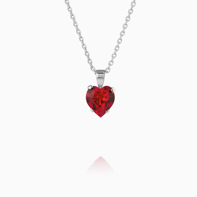 Caroline Svedbom Heart Halsband/ Light Siam – Rhodium>Caroline Svedbom Halsband Online
