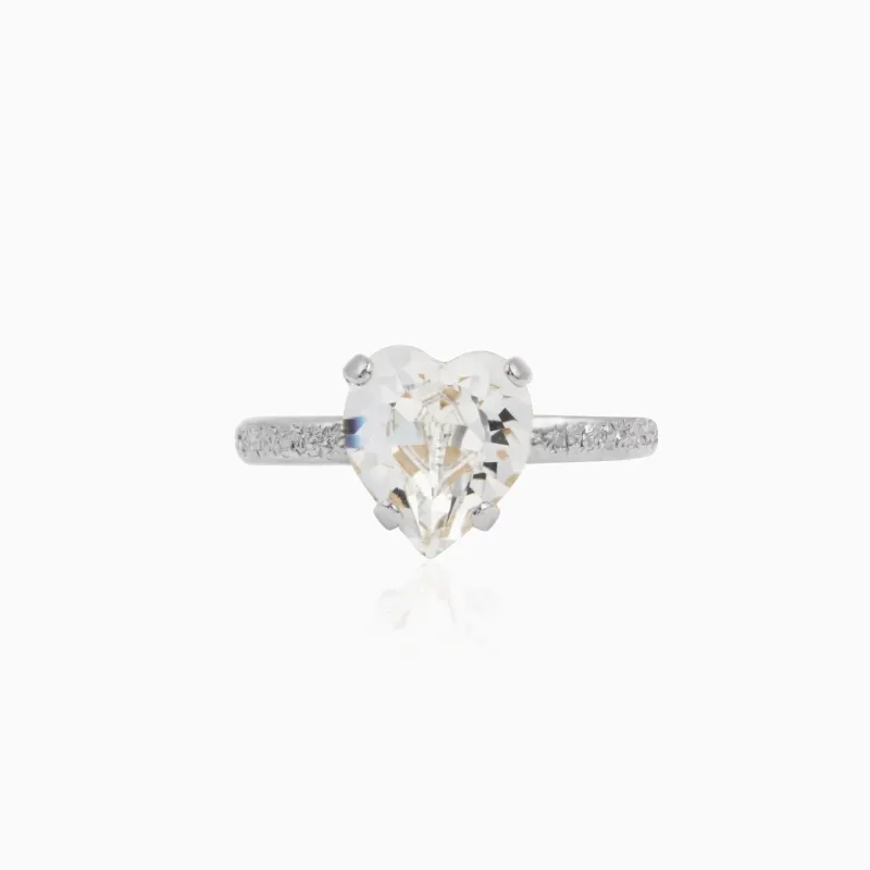 Caroline Svedbom Heart Ring / Crystal – Rhodium>Caroline Svedbom Ringar
