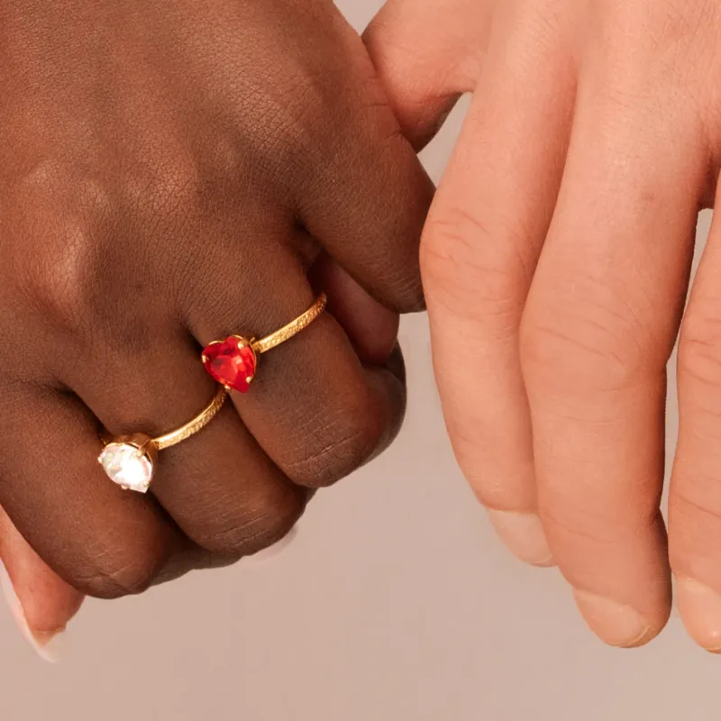 Caroline Svedbom Heart Ring / Crystal – Rhodium>Caroline Svedbom Ringar