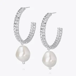 Kaia Pearl Örhängen/ Pearl + Crystal (Rhodium)>Caroline Svedbom Online