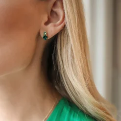 Leah Örhängen / Green Combo (Rhodium)>Caroline Svedbom Sale