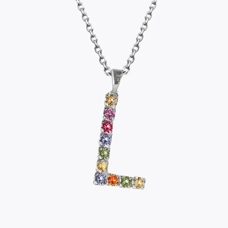 Caroline Svedbom Letter Halsband L / Rainbow Combo (Rhodium)>Caroline Svedbom Halsband Hot