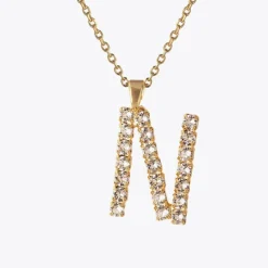 Letter N Halsband / Crystal (Guld)>Caroline Svedbom Online