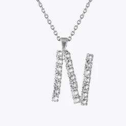 Letter N Halsband / Crystal (Guld)><noscript><img width=