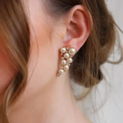 Caroline Svedbom Little Miss Pearl Örhängen / Pearl + Crystal (Rhodium)>Bridal Collection Online