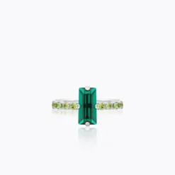 Caroline Svedbom Lucy Ring / Emerald + Peridot – Rhodium>Caroline Svedbom Ringar Clearance