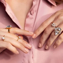Lydia Ring / Crystal (Guld)><noscript><img width=