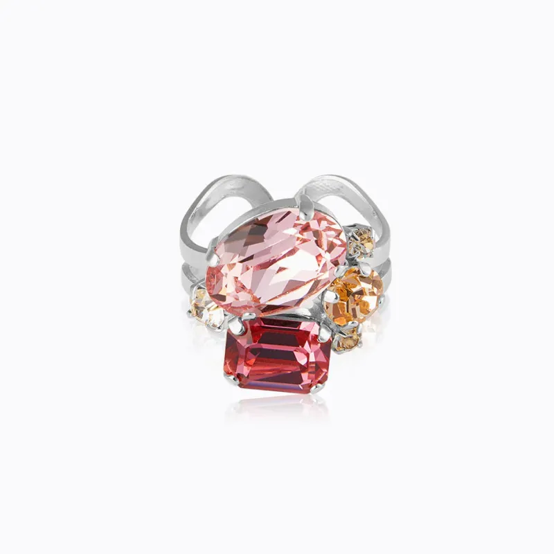 Mini Carolina Ring / Pink Combo (Rhodium)>Caroline Svedbom Sale