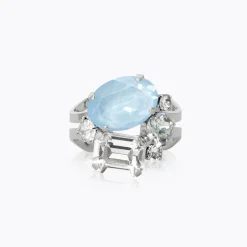 Mini Carolina Ring / Sky Combo (Rhodium)>Caroline Svedbom