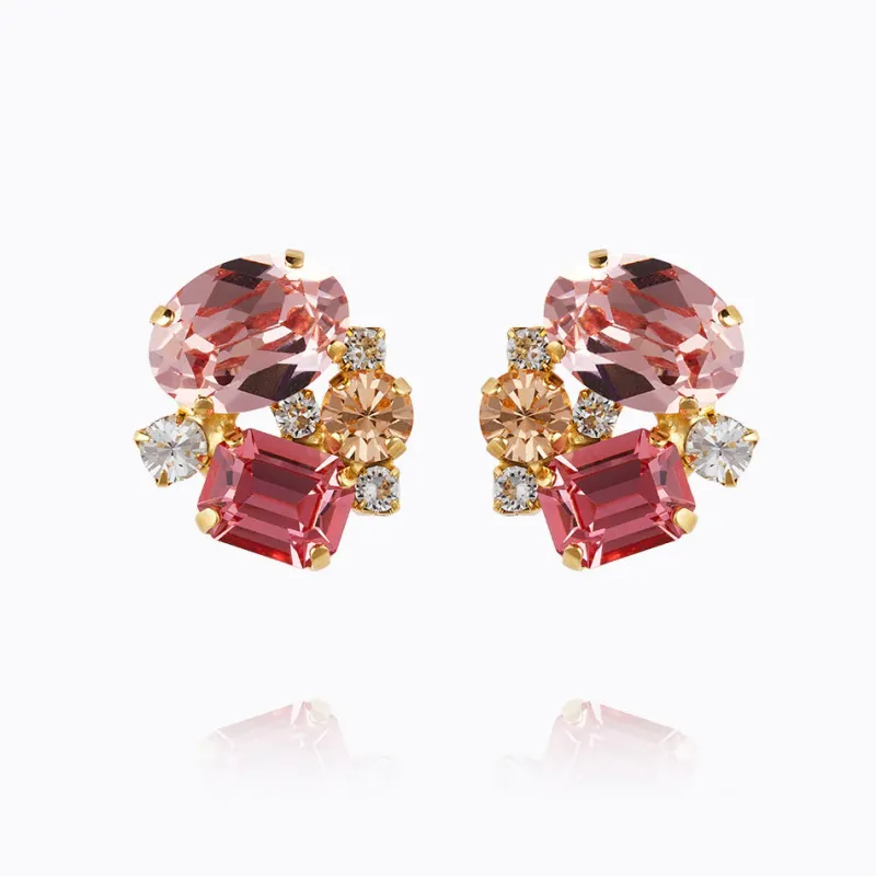 Mini Carolina Örhängen/ Pink Combo (Guld)>Caroline Svedbom Best