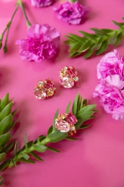 Mini Carolina Örhängen/ Pink Combo (Guld)><noscript><img width=