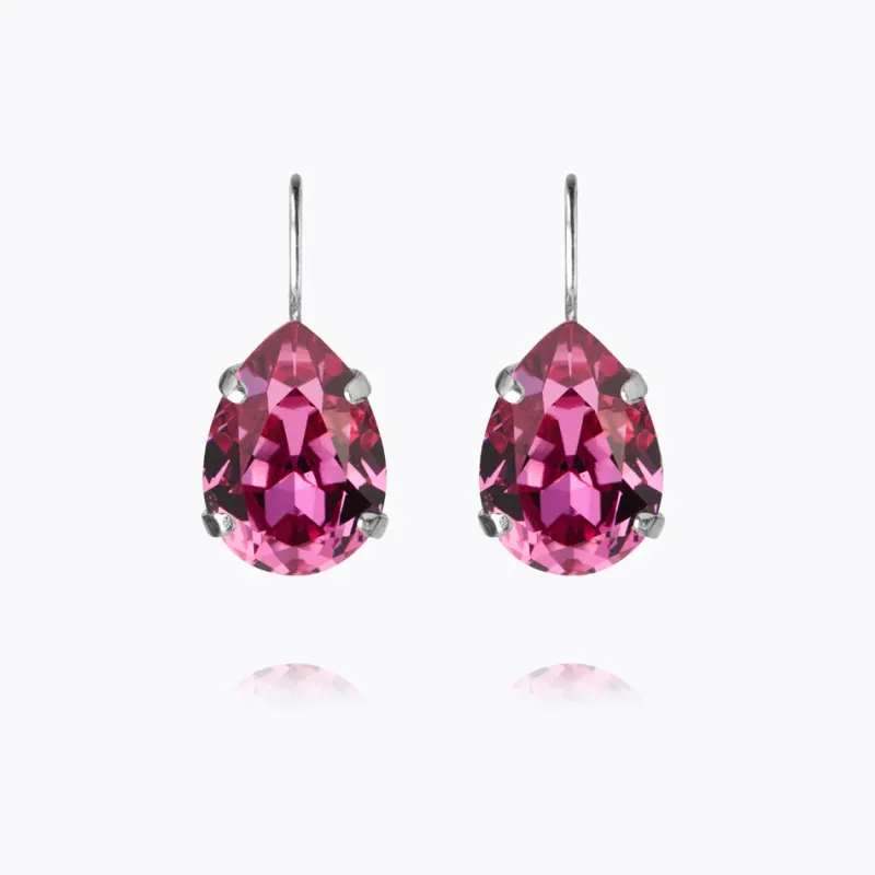 Mini Drop Clasp Örhängen, Dark Rose – Rhodium>Caroline Svedbom New