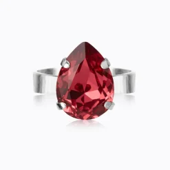 Caroline Svedbom Mini Drop Ring / Mulberry Red (Rhodium)>Caroline Svedbom Ringar