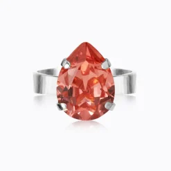 Mini Drop Ring / Rose Peach (Rhodium)>Caroline Svedbom Outlet
