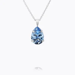 Mini Drop Halsband/ Light Sapphire (Rhodium)>Caroline Svedbom Online