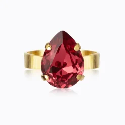 Caroline Svedbom Mini Drop Ring / Mulberry Red (Guld)>Caroline Svedbom Ringar Outlet