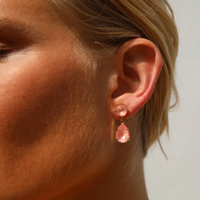 Mini Drop Örhängen/ Flamingo Ignite (Guld)>Caroline Svedbom