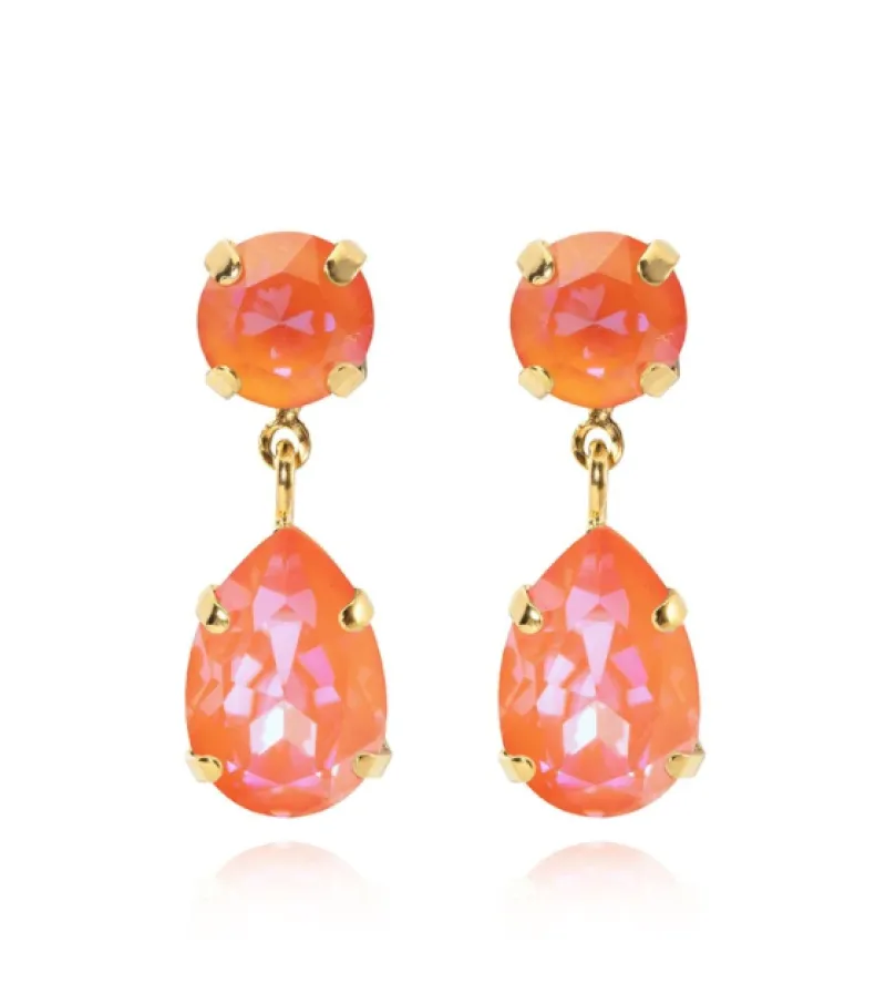 Mini Drop Örhängen/ Orange Glow Delite (Guld)>Caroline Svedbom Discount