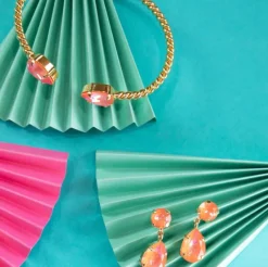 Mini Drop Örhängen/ Orange Glow Delite (Guld)>Caroline Svedbom Discount