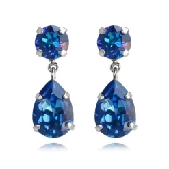 Mini Drop Örhängen/ Royal Blue Delite (Rhodium)>Caroline Svedbom Outlet