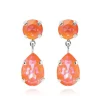 Mini Drop Örhängen/ Orange Glow Delite (Rhodium)>Caroline Svedbom Sale