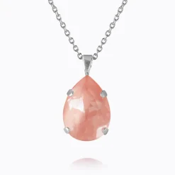Mini Drop Halsband/ Flamingo Ignite (Rhodium)>Caroline Svedbom Hot