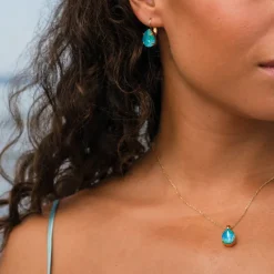 Mini Drop Clasp Örhängen / Laguna Delite (Rhodium)>Caroline Svedbom Discount
