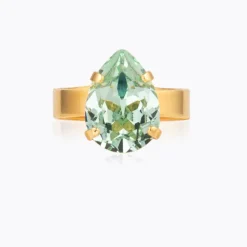 Mini Drop Ring/ Chrysolite (Guld)>Caroline Svedbom Best