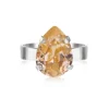 Mini Drop Ring Rhodium / Light Peach>Caroline Svedbom Best