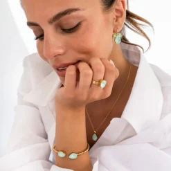 Mini Drop Halsband / Soft Mint (Guld)><noscript><img width=