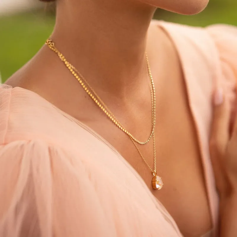 Mini Drop Halsband/ Ivory Cream Delite>Caroline Svedbom
