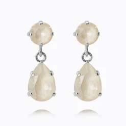 Mini Drop Örhängen/ Linen Ignite (Rhodium)>Caroline Svedbom Online