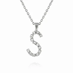Mini Letter S Halsband (Rhodium)>Caroline Svedbom Clearance