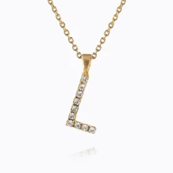 Mini Letter L Halsband (Guld)>Caroline Svedbom Online