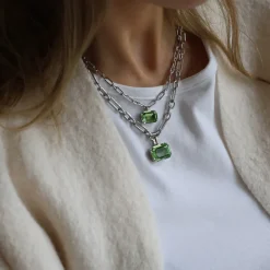 Mini Lydia Halsband / Peridot (Rhodium)>Caroline Svedbom Outlet