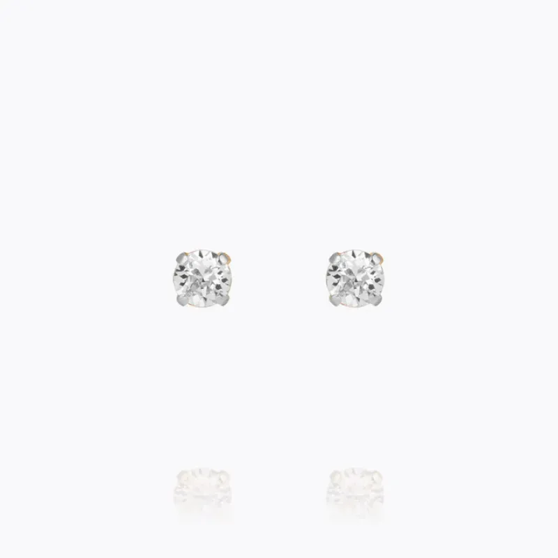 Mini Stud Örhängen/ Crystal (Rhodium)>Caroline Svedbom Clearance