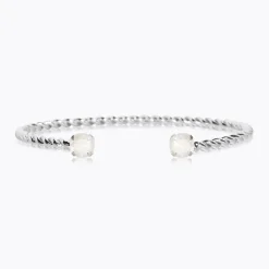 Caroline Svedbom Mini Twisted Armband / Electric White (Rhodium)>Caroline Svedbom Armband Clearance