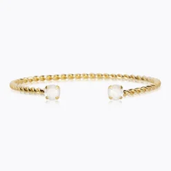 Caroline Svedbom Mini Twisted Armband / Electric White (Guld)>Caroline Svedbom Armband Clearance