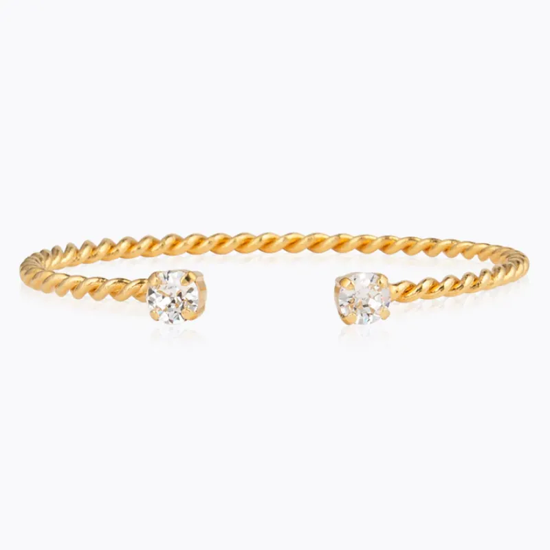 Caroline Svedbom Mini Twisted Armband/ Crystal (Guld)>Caroline Svedbom Armband Clearance