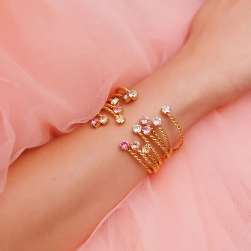 Caroline Svedbom Mini Twisted Armband/ Crystal (Guld)>Caroline Svedbom Armband Clearance