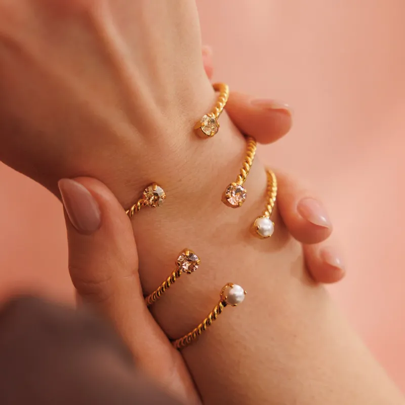 Caroline Svedbom Mini Twisted Armband/ Golden Shadow (Guld)>Caroline Svedbom Armband Outlet