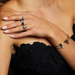 Caroline Svedbom Noelle Armband / Emerald – Rhodium>Caroline Svedbom Armband Outlet