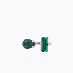 Caroline Svedbom Noelle Ring / Emerald – Rhodium>Caroline Svedbom Ringar